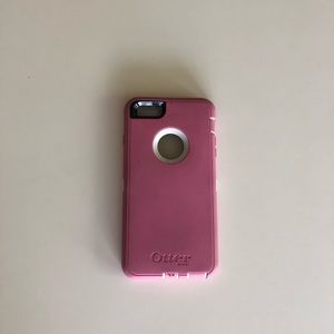 pink and white otter box iphone 6s plus case